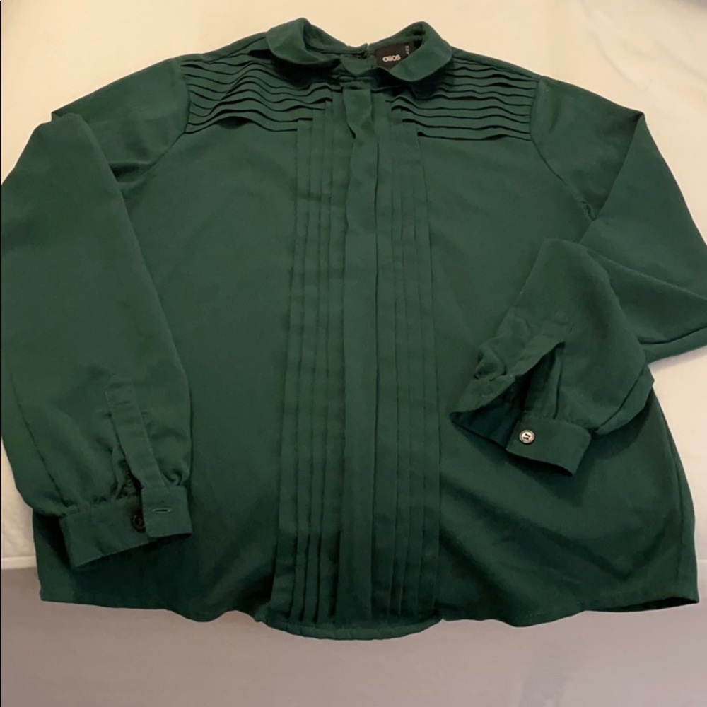 ASOS green blouse top shirt, size 4